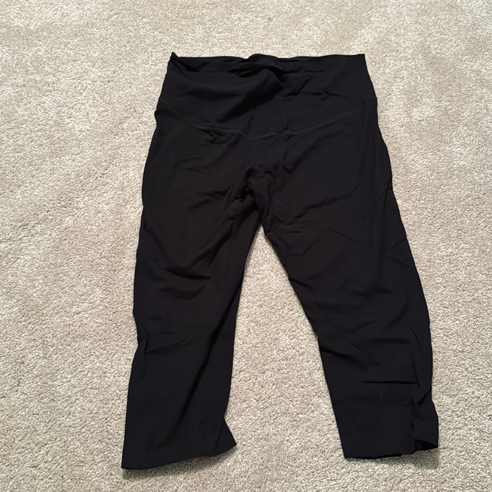 Old navy maternity full panel cropped jersey leggings black size xl